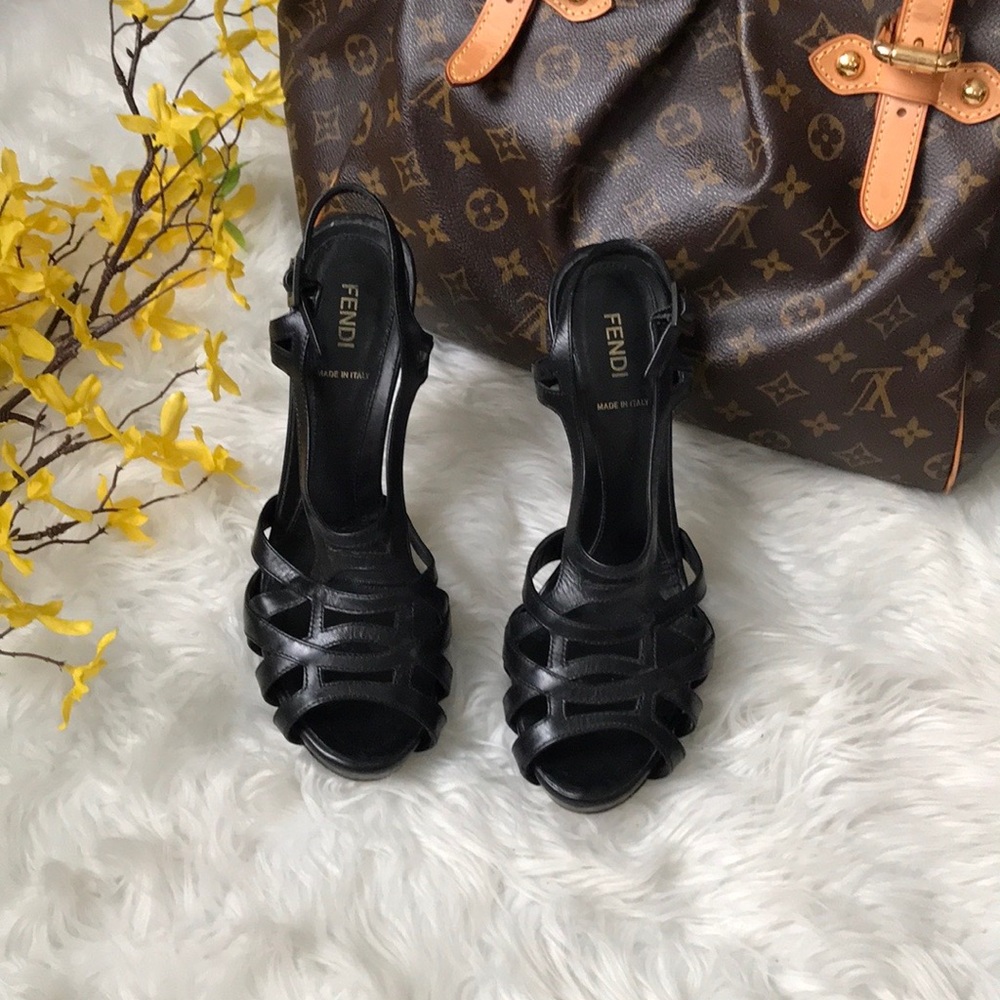 Fendi Cutout Black Heels